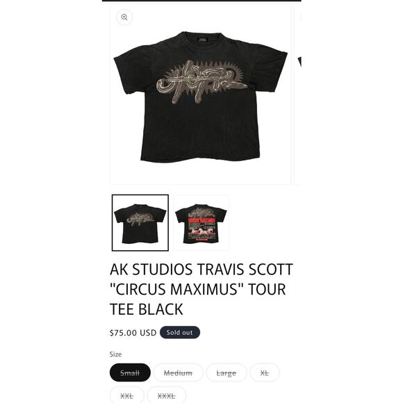 (Hard to find ) Travis Scott Circus Maximus Tour Tee – Size M – Brand New - Picture 3 of 3